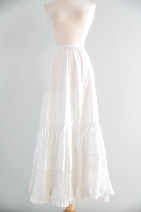 Romantic Edwardian Cotton Summer Skirt / S
