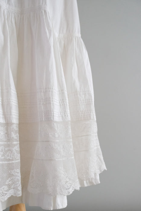 Romantic Edwardian Cotton Summer Skirt / S