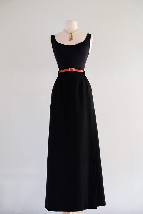 Vintage NOS 1970's Yves Saint Laurent Black Wool Wrap Skirt / XS