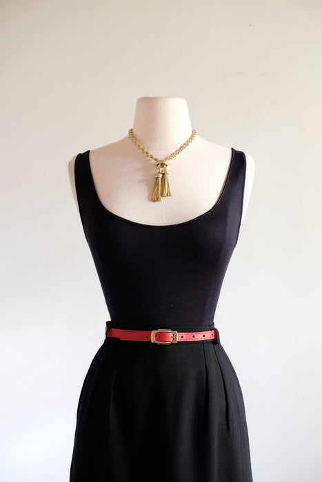 1990's Black Silk Jersey Sleeveless Bodysuit by Donna Karan / M