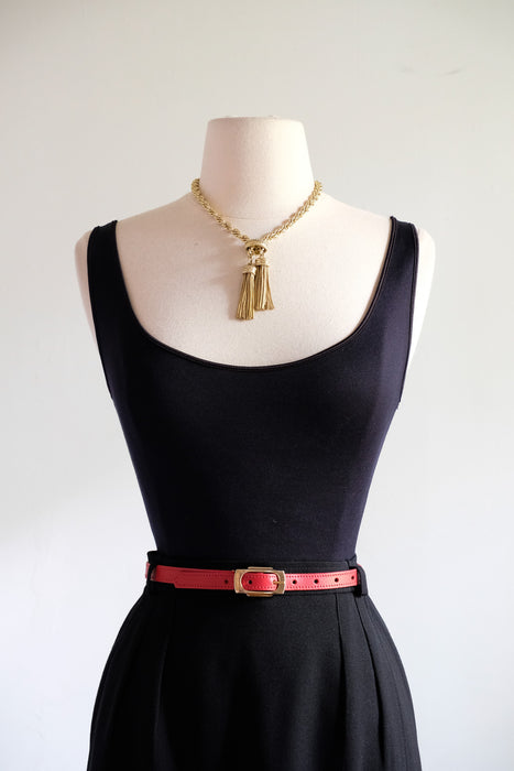 1990's Black Silk Jersey Sleeveless Bodysuit by Donna Karan / M