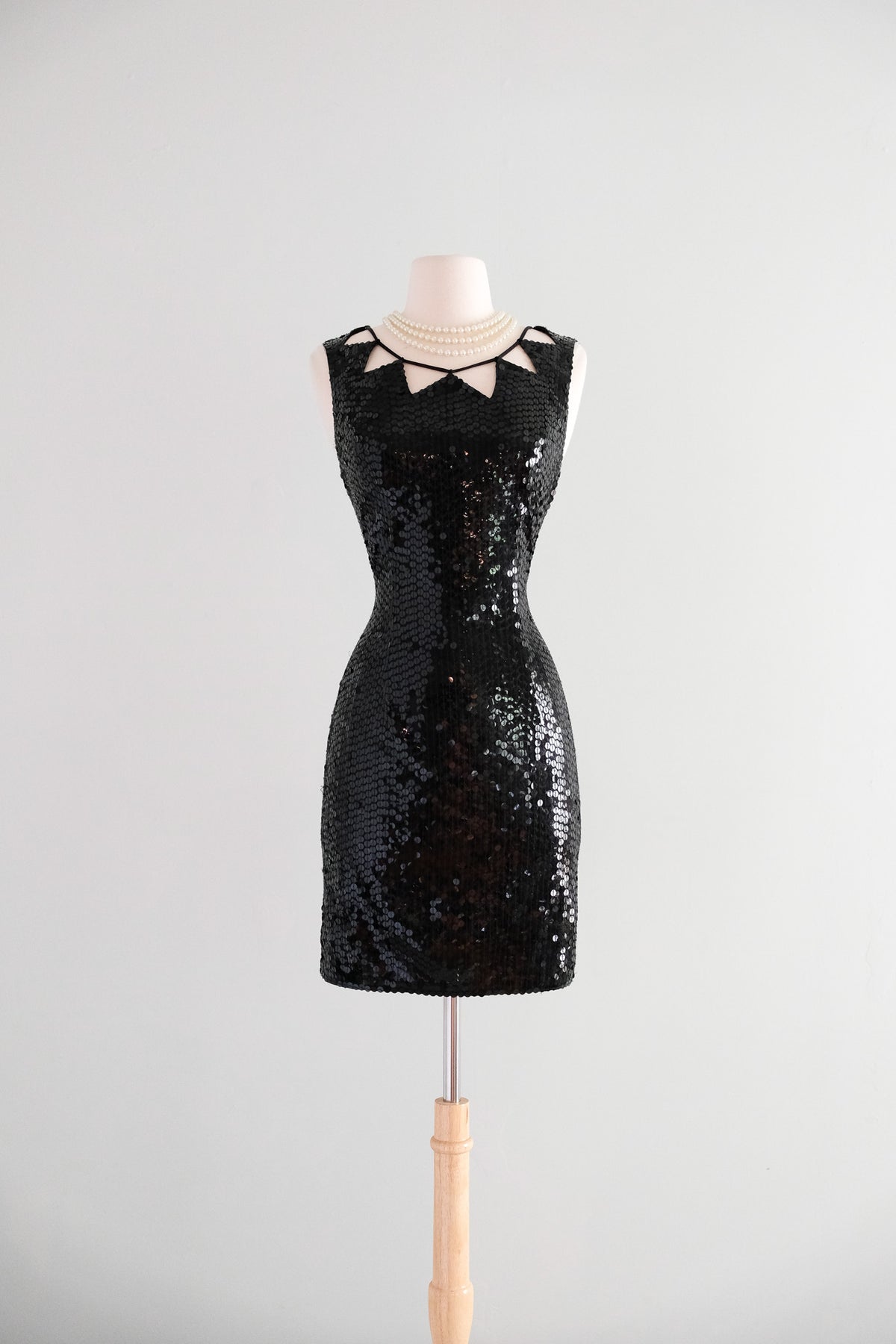 Brilliant 1990's Black Sequin Party Dress by Niteline / ML  Xtabay Vintage
