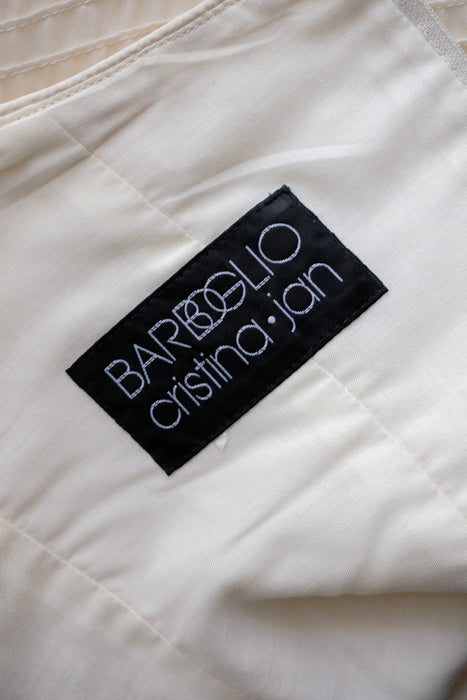 Vintage Early 1990's Ivory Halter Pintuck Mini Dress by Barbaglio Cristina + Jan / SM