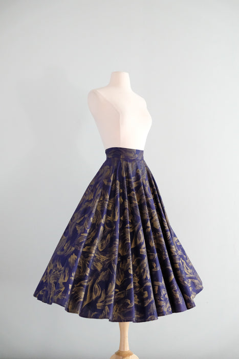 Glorious 1950's Hand-Painted Circle Skirt/ S