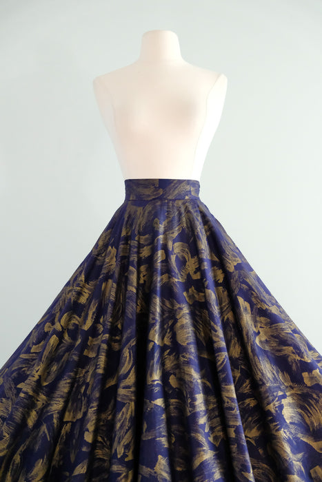 Glorious 1950's Hand-Painted Circle Skirt/ S