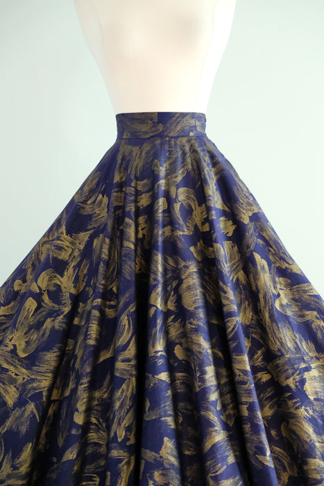 Glorious 1950's Hand-Painted Circle Skirt/ S