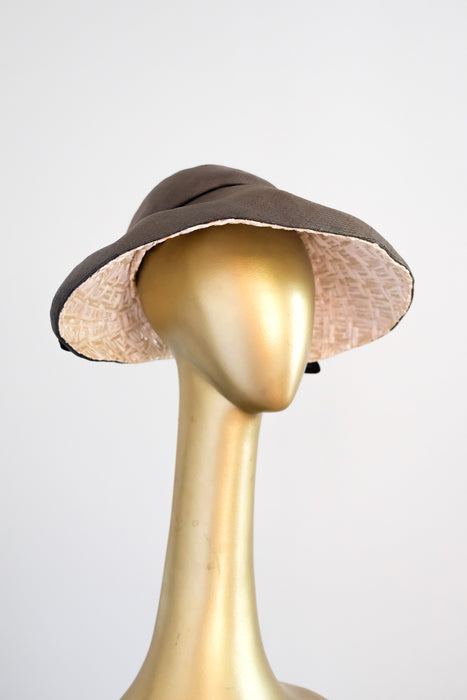 Sophisticated 1950's High Fashion Hat by Jack McConnell / OS