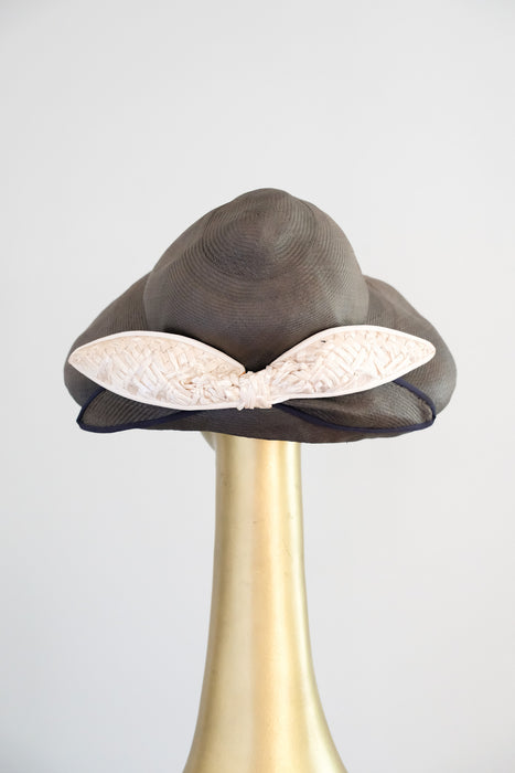 Sophisticated 1950's High Fashion Hat by Jack McConnell / OS