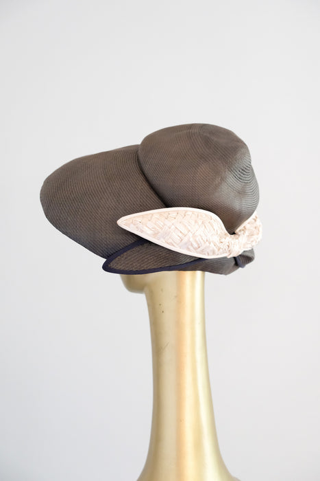 Sophisticated 1950's High Fashion Hat by Jack McConnell / OS