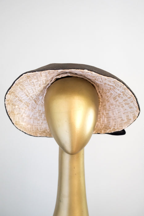 Sophisticated 1950's High Fashion Hat by Jack McConnell / OS