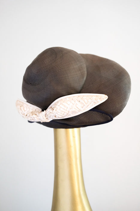 Sophisticated 1950's High Fashion Hat by Jack McConnell / OS