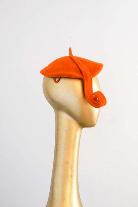 Wonderful 1940’s Burnt Orange Austrian Sculptural Hat / OS