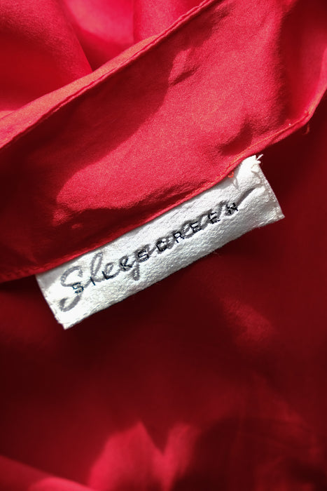 Vintage 1990's Bias Cut Scarlet Red Silk Slip Gown by Silkscreen / S