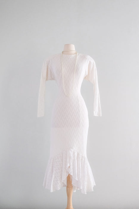 Iconic 1980's White Hot Lace Dress by Exposed / M