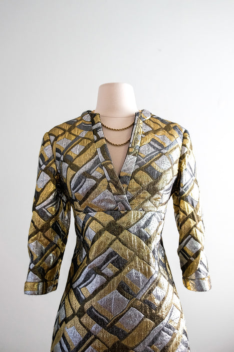 Alluring 1960's Metallic Brocade Mirage Lame’ Kaftan by Dynasty / M