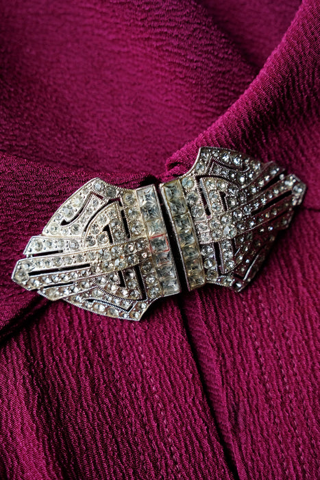 Stunning 1930's Rhinestone Brooch and Dress Clip Duette