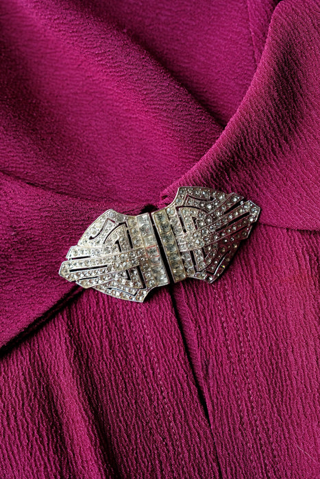 Stunning 1930's Rhinestone Brooch and Dress Clip Duette