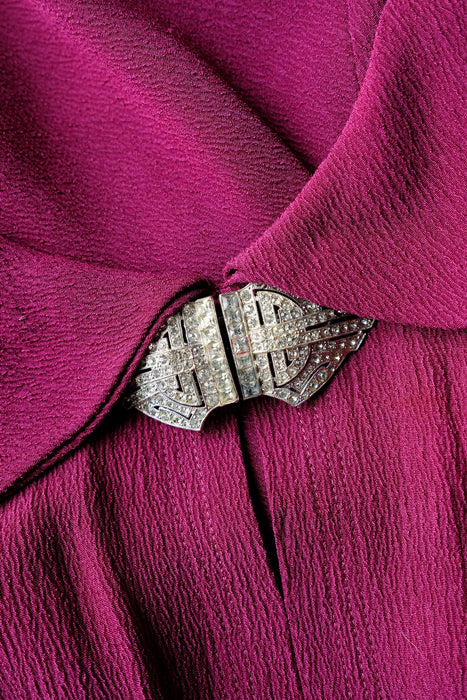 Stunning 1930's Rhinestone Brooch and Dress Clip Duette