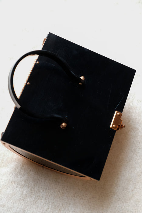 Incredible 1950's Copper & Black Lucite Structured Handbag