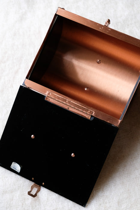 Incredible 1950's Copper & Black Lucite Structured Handbag