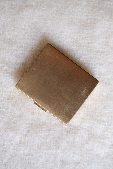 Vintage 1950's Ruby Red Rhinetone Goldtone Compact by Gourielli