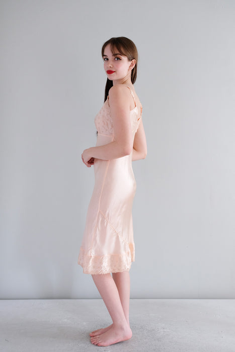 Vintage 1940's Ballet 🩰 Pink Rayon Satin Heart Slip Dress / XS – Xtabay Vintage