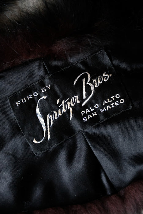 Vintage 1950's Black Fox Fur Collar by Spritzer Bros. / OS