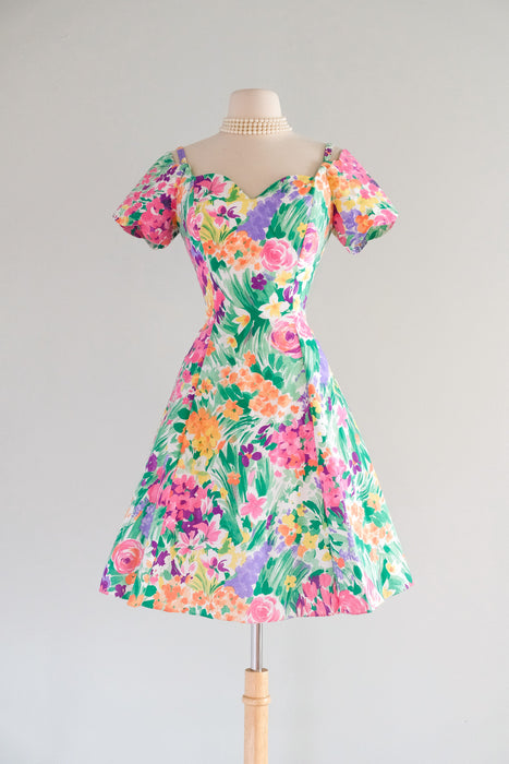 Vintage 1980's Garden Tea Party Dress by Steppin' Out / M – Xtabay Vintage Vintage 1980's Garden Tea Party Dress by Steppin' Out / M – Xtabay Vintage