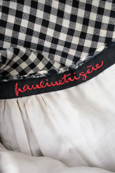 Vintage 1950's Pauline Trigere Gingham Wiggle Dress / XS