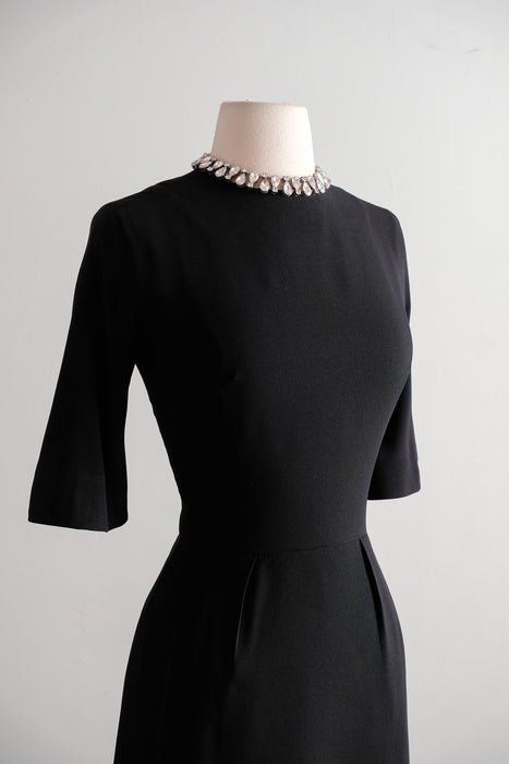 Vintage 1960's Little Black Dress with Bows by Teal Traina / S