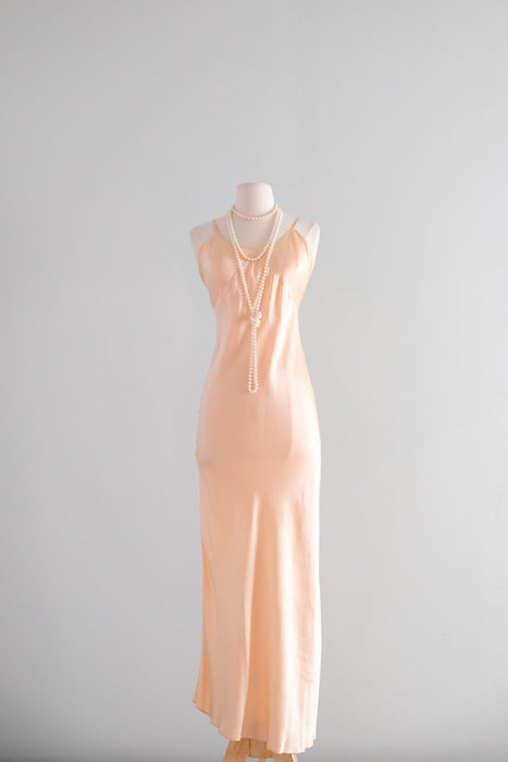 Vintage 1930's Peach Silk Bias Cut Slip Dress By Barbizon / S – Xtabay Vintage Vintage 1930's Peach Silk Bias Cut Slip Dress By Barbizon / S – Xtabay Vintage