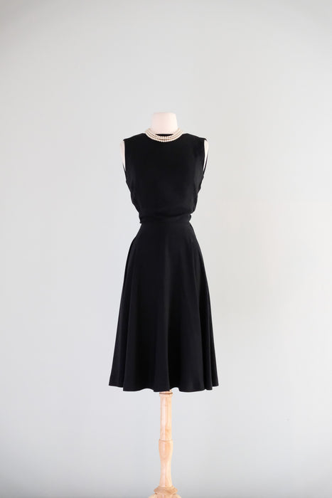 Elegant 1950's Draped Back Little Black Dress by Jr. Sophisticates / S Xtabay Vintage Elegant 1950's Draped Back Little Black Dress by Jr. Sophisticates / S Xtabay Vintage
