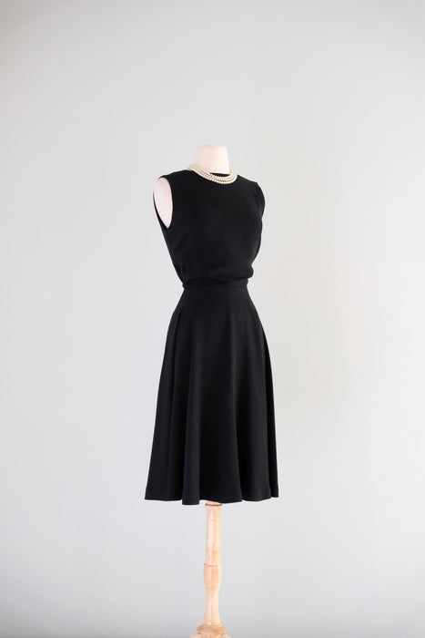 Elegant 1950's Draped Back Little Black Dress by Jr. Sophisticates / S Xtabay Vintage Elegant 1950's Draped Back Little Black Dress by Jr. Sophisticates / S Xtabay Vintage