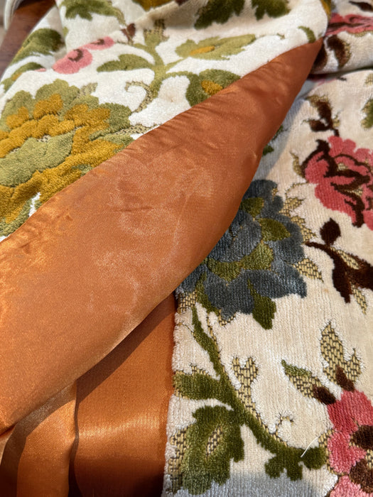 Iconic 1960's Autumn Floral Tapestry Swing Style Statement Coat / Medium