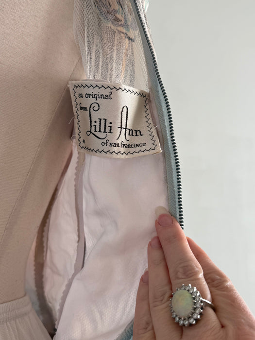 Ethereal Early 1950's New Look Period Lilli Ann Cotton Voile Party Dress / XS