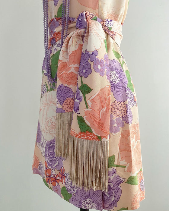 Fabulous 1960's Micro Mini Floral Party Dress By Mr. Mort / XS