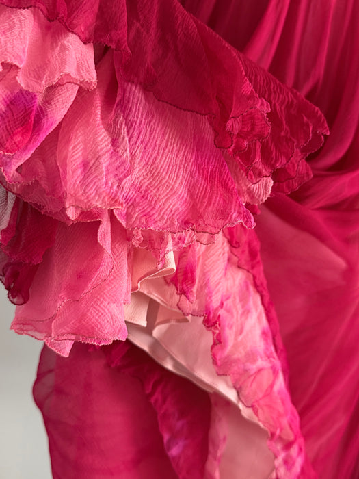 Stunning 1950's Ernest Newman Crimson Silk Couture Cocktail Dress AS-IS / SM