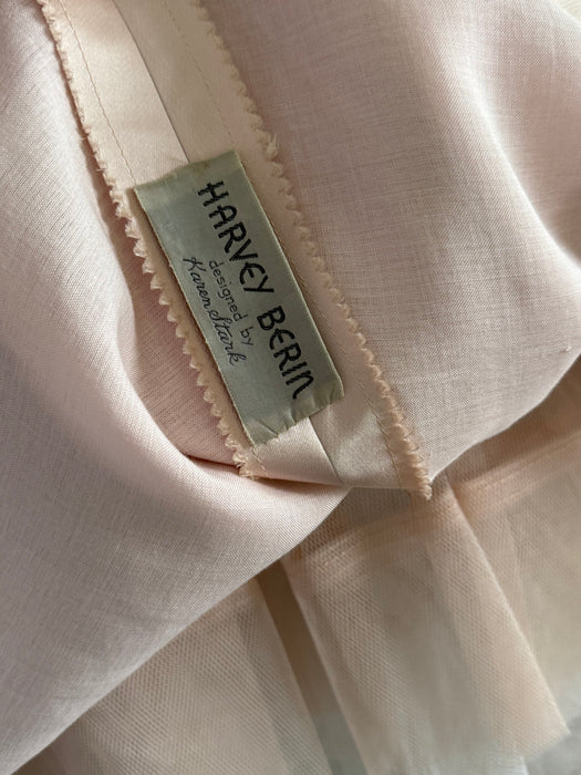 Stunning 1950's Harvey Berin Demi Couture Ballet Pink Silk Satin Cocktail Dress / Small
