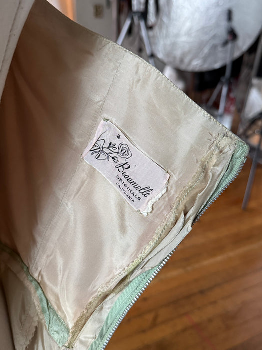 Fabulous 1950's Pastel Plaid Silk Halter Dress By Beaumelle / Sm