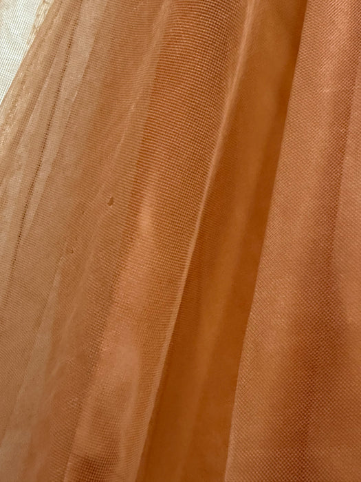 Breathtaking 1950's Couture Cocktail Halter Dress In Satin & Imported Lace / SM