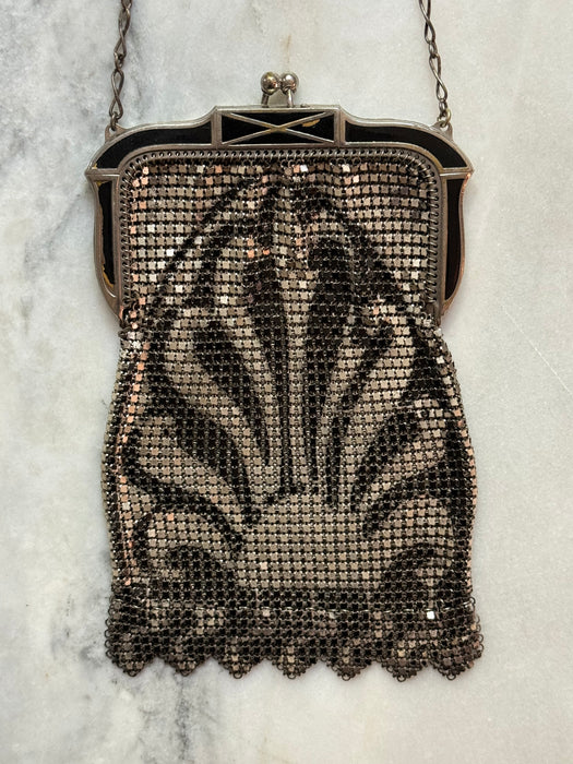 Wicked Little 1930s Whiting Davis Art Deco Mesh Evening Bag