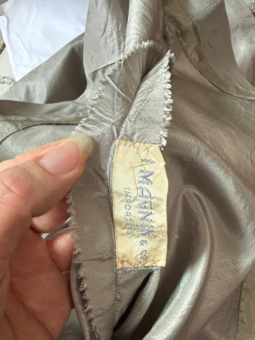 Exquisite 1950's Silk Taffeta Party Dress With Matching Jacket From I.Magnin / S