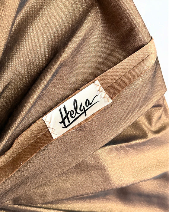 Glamorous & Iconic 1950's Gold Lame’ Cocktail Party Dress By Helga / S