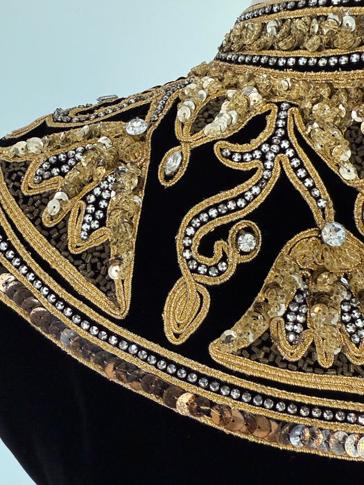 Stunning 1960's Mr.Blackwell Custom Velvet Evening Gown / SM