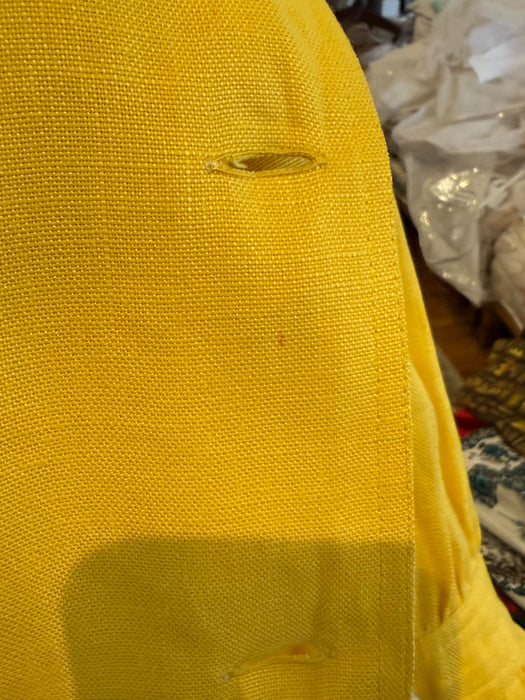 Vintage 1980's Valentino Daffodil Yellow Linen Spring Day Dress / S