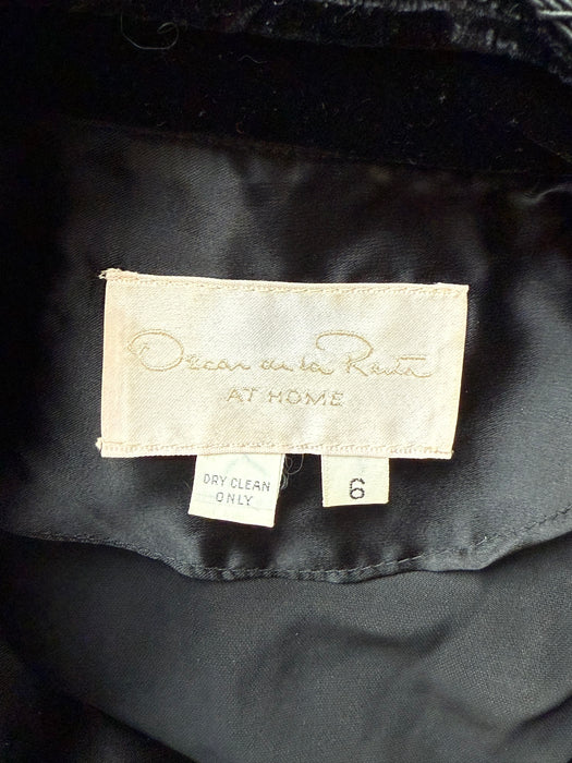 Gorgeous 1970's Oscar de la Renta Black Velvet Wrap Dress / Small