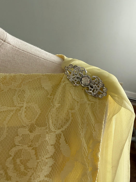 Prettiest Late 1950's Lemon Chiffon Party Dress By Loma, New With Original Tags / M