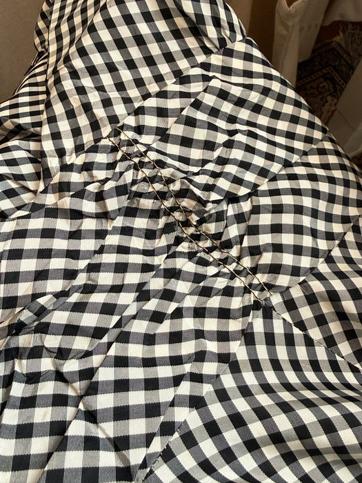 Glamorous 1970's Black and White Gingham Halter Dress / Small