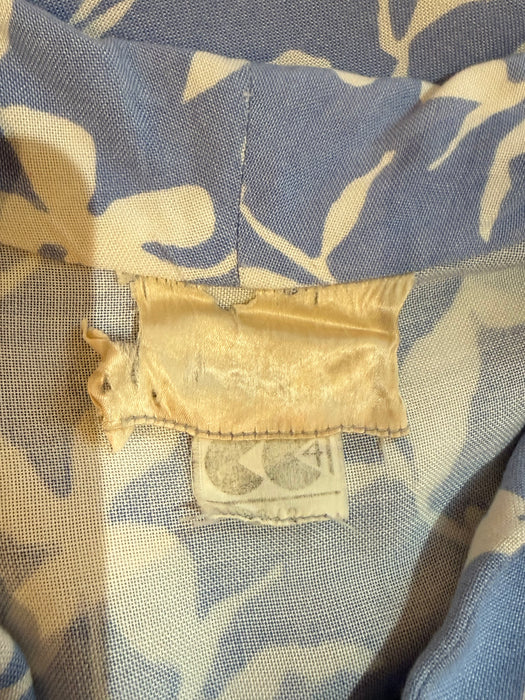 Vintage 1940's Periwinkle Floral Printed Rayon Day Dress / S