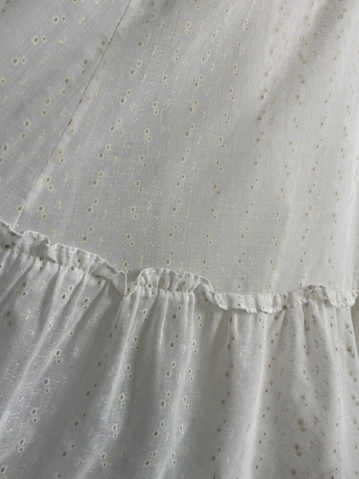 Romantic Vintage 1970's Gunne Sax Cotton Voile Wedding Dress / M